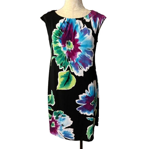 London Times Dress 8 Colorful Stretch Career Church Lightweight Washable - Picture 1 of 7